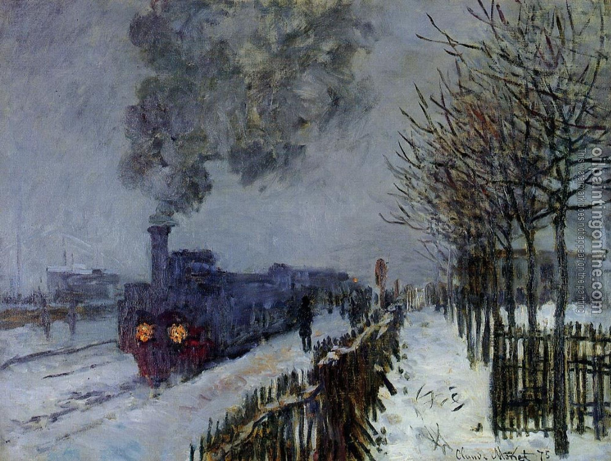 Monet, Claude Oscar - Train in the Snow, the Locomotive